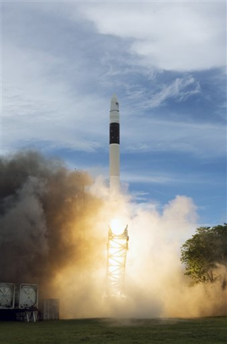 In its new budget, the Obama administration proposes spending billions of dollars to encourage private companies such as Space X, whose Falcon 1 rocket is shown here at liftoff, to build, launch and operate spacecraft for NASA and others. 